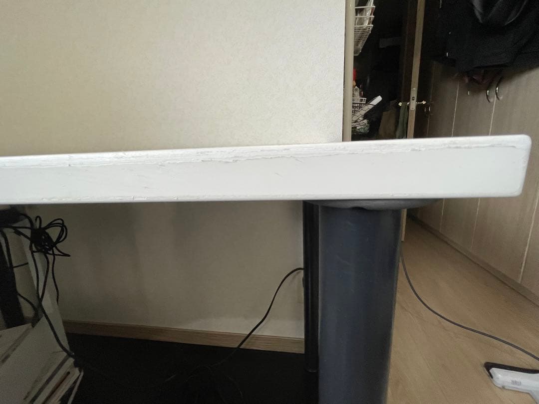 D3デスク 天板Lタイプ 白 アジャスター脚 幅120cm