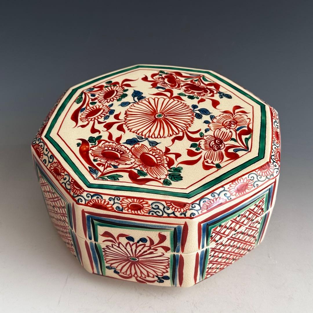 茶道具 安南手 赤絵 食篭 菓子器 前田宝泉 共箱 陶芸 京焼