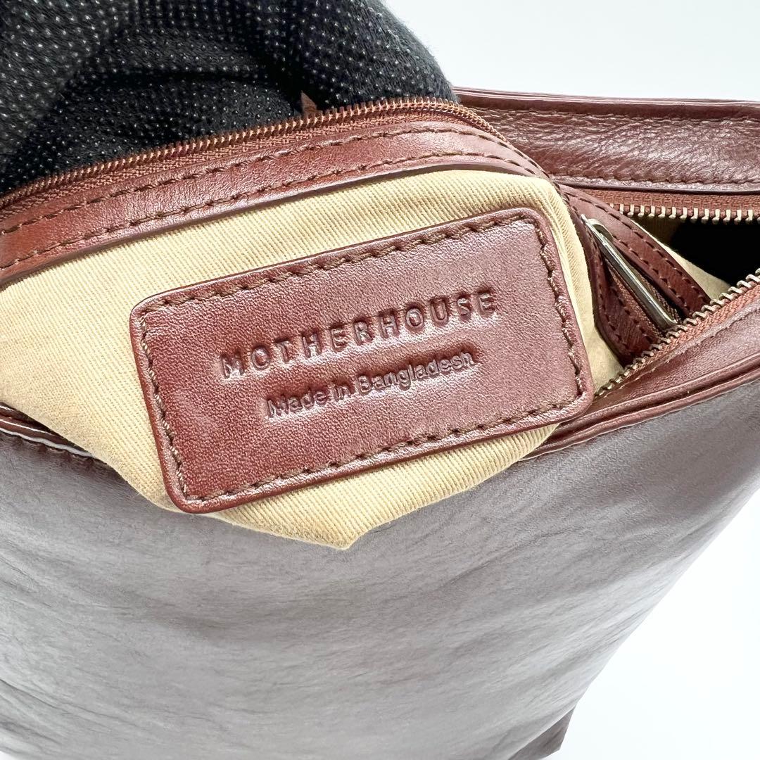 美品✨現行品　マザーハウス　ワンショルダーバッグ　ブライト　レザー　ブラウン