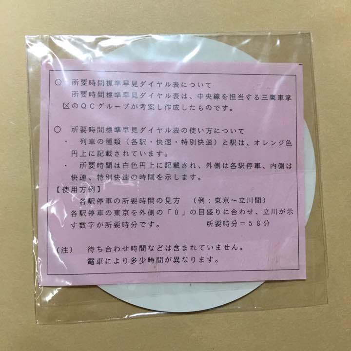 【中央線マニア必見】八王子支社設立記念 所要時間標準早見ダイヤル表