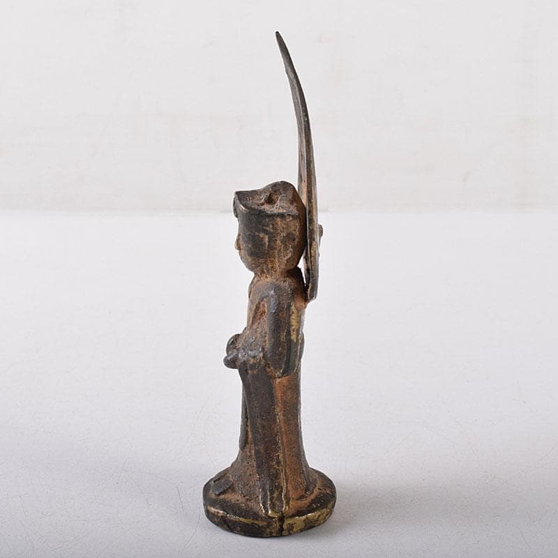 マツ　中国　古銅塗金　チベット仏　仏像　M　R8661