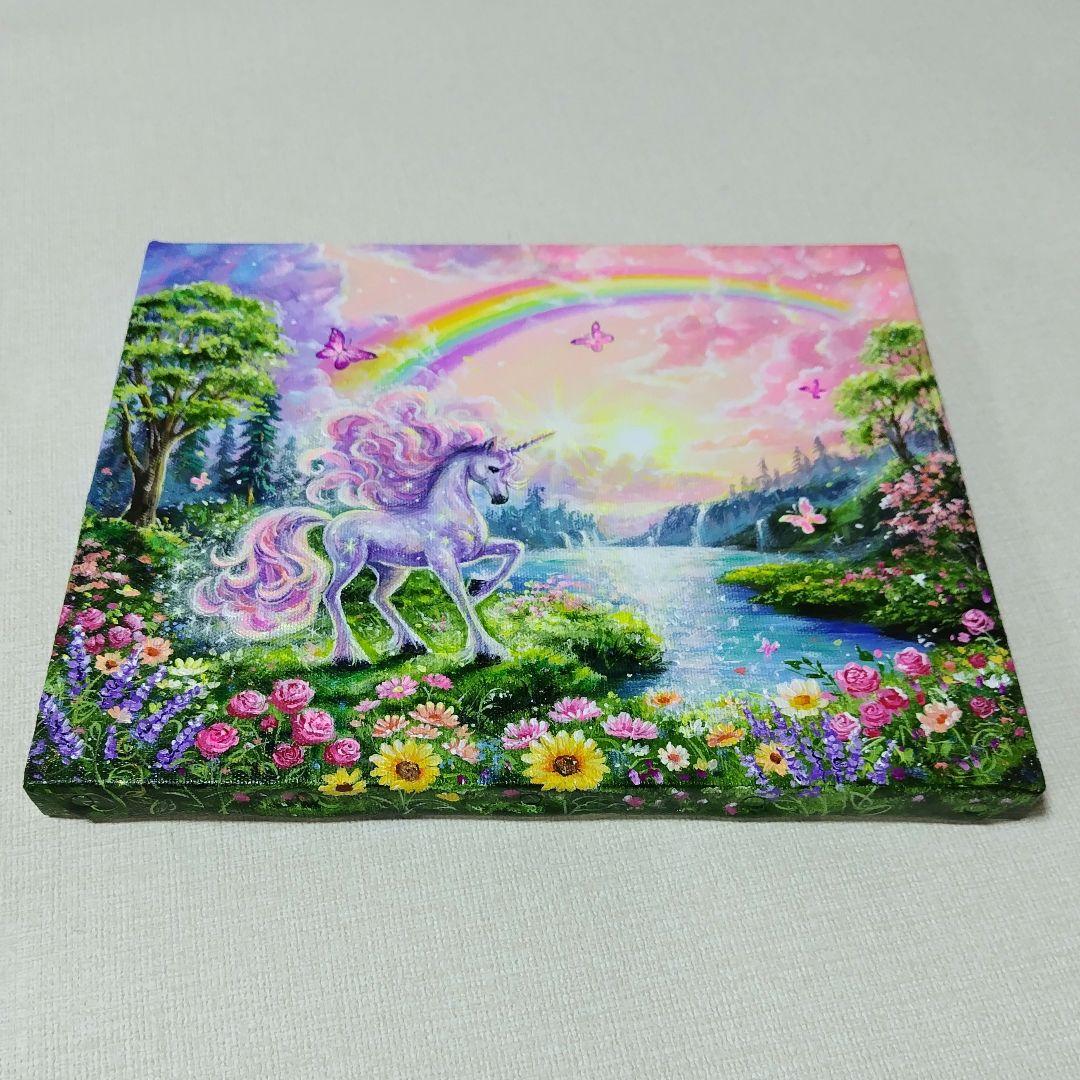 琥*ん様 【ユニコーン】アクリル画 F3 風景画 絵画