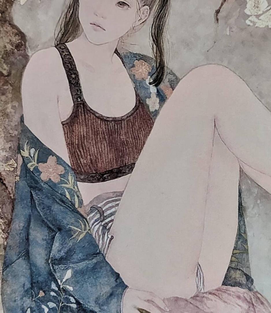 高久梓、「禁猟区」、希少画集・額装画、日本製・新品額縁にて額装致します