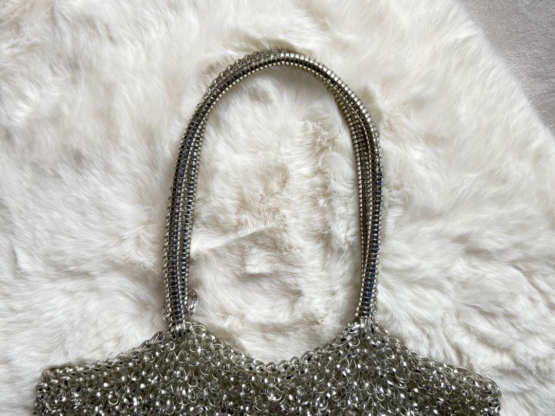 ANTEPRIMA ワイヤーバッグ スクエア ラインストーン ロゴ リング