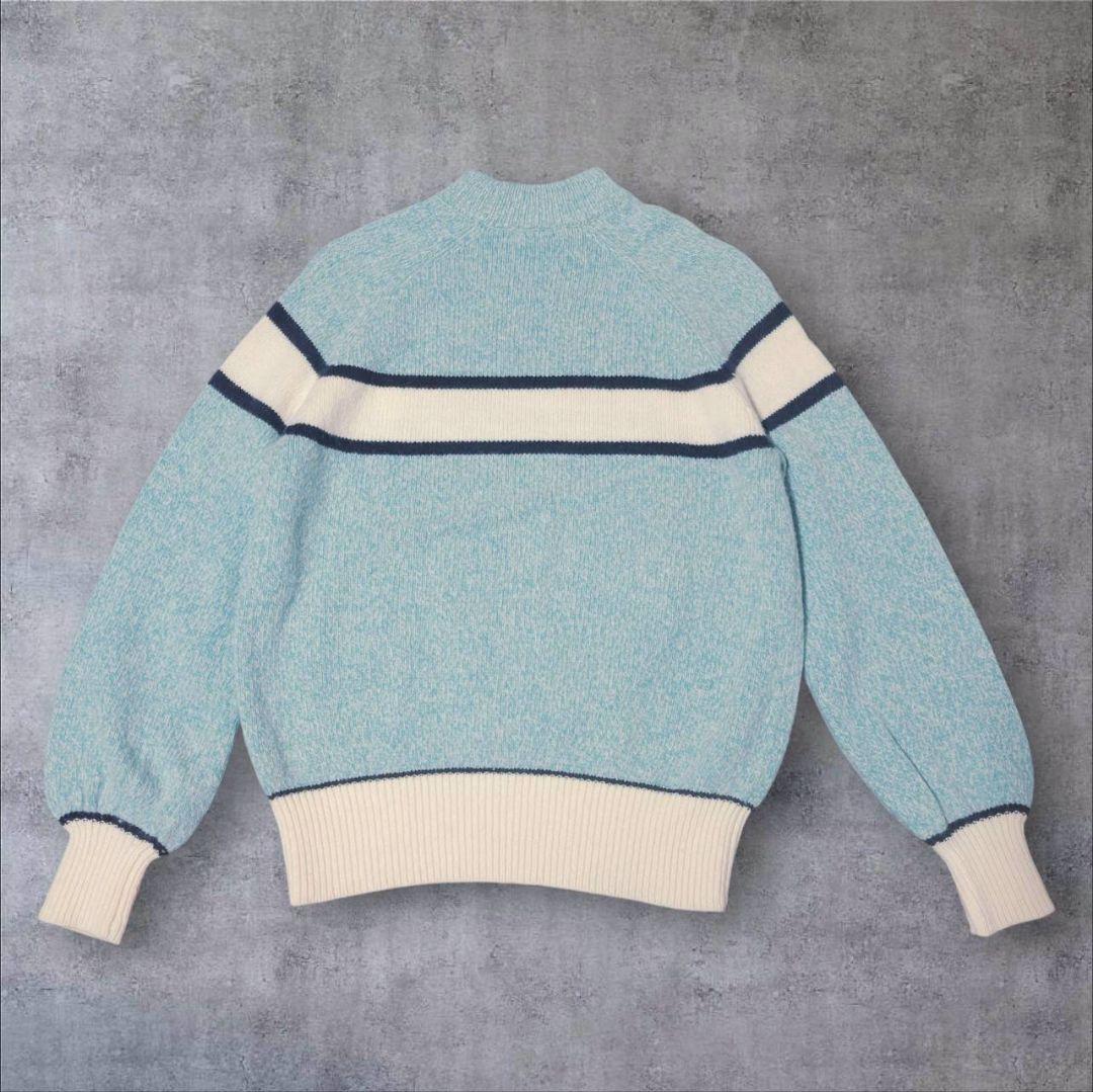 【極美品】JUN&ROPE フロントロゴパフスリーブ長袖プルオーバー 水色