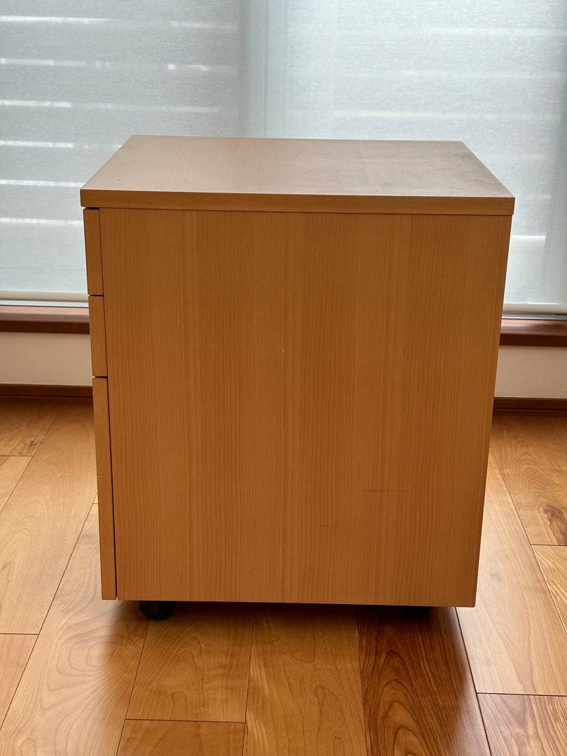 無印良品 デスクキャビネット 引き出し3段 ブナ材突板