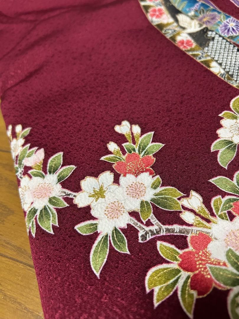 振袖 フルセット6点サイズS〜M駒刺繍 絞り 立波舟草花文 金彩 正絹