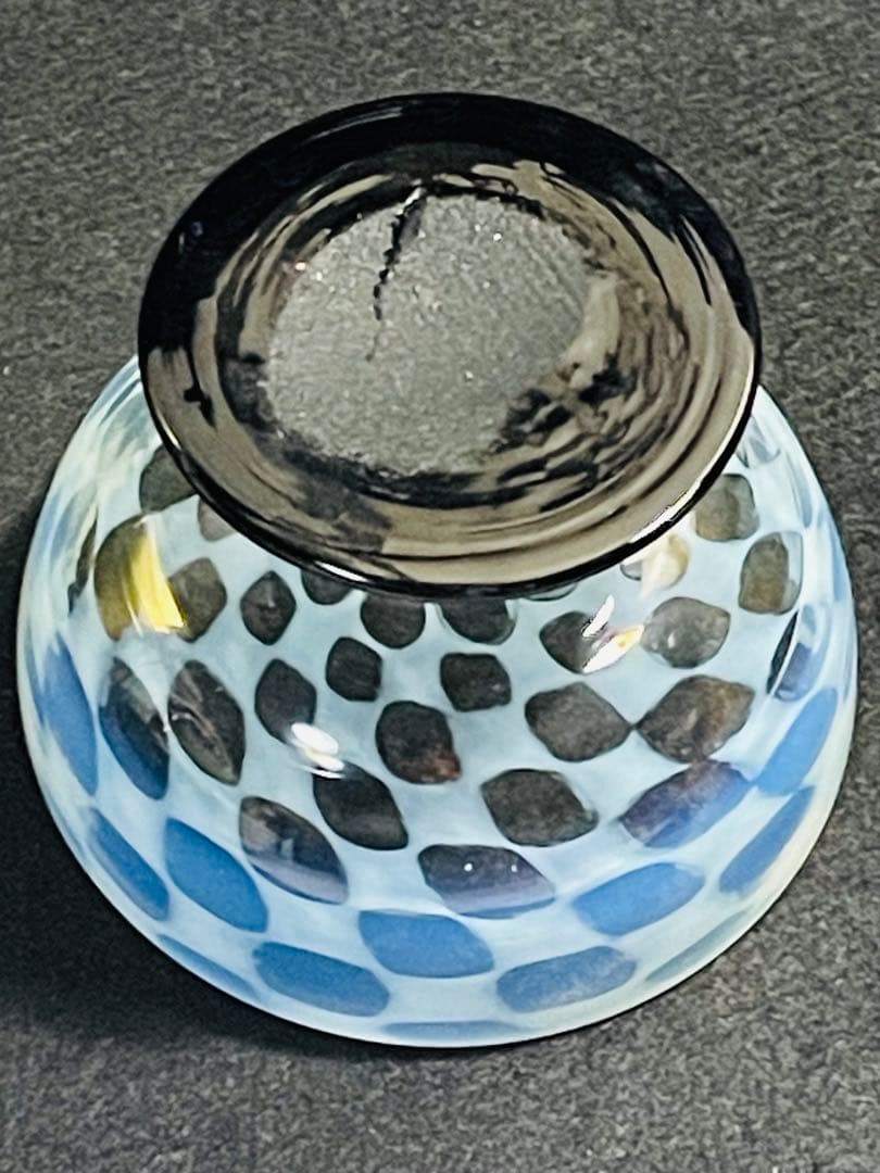 大正ロマン 脚黒市松模様氷コップ 大正ロマンM下 大正ロマン風