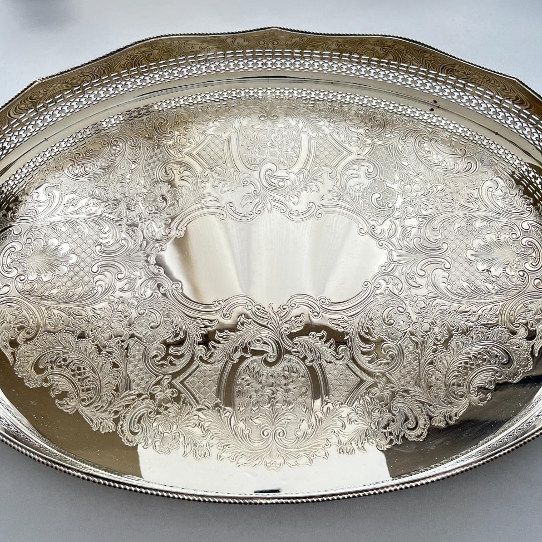 【Mappin&Webb】 マッピンアンドウェッブ ギャラリートレー 45cm