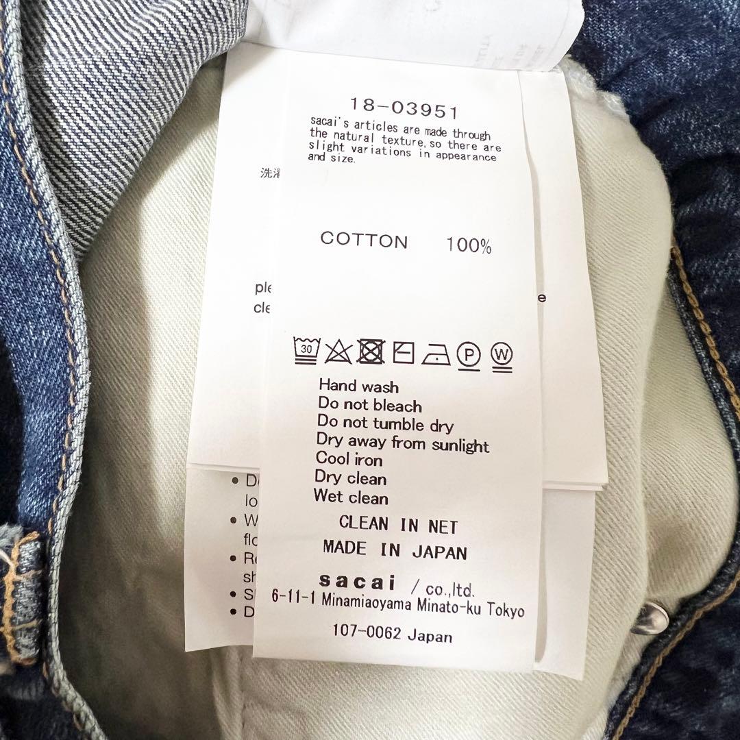 未使用タグ付 サカイ 2018年モデル ひざ丈スカート 0 デニム インディゴ