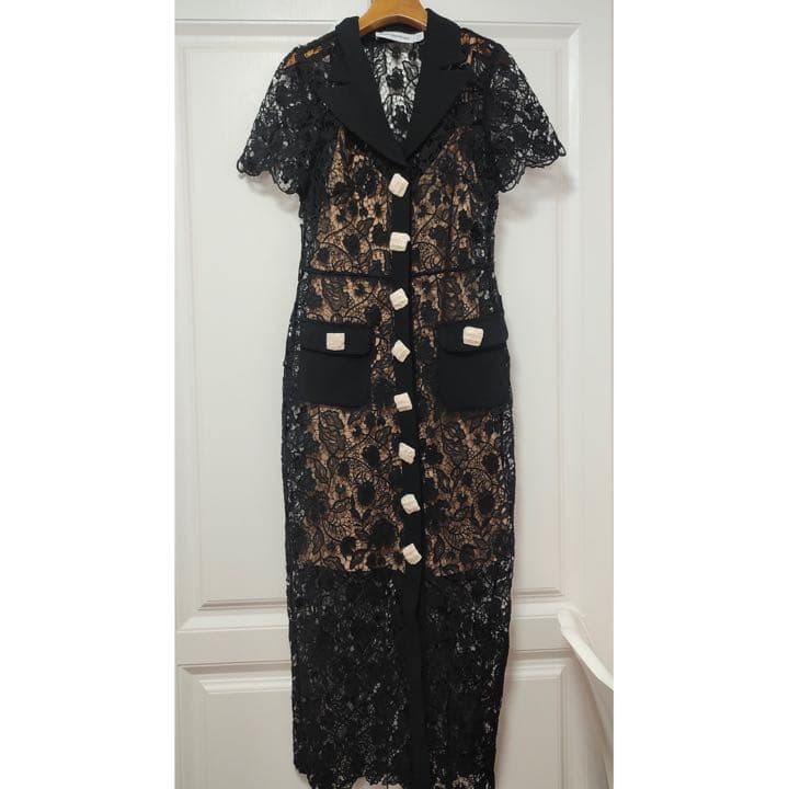 ❇️Selfportrait正規22秋新作セルフポートレートブラックレースドレス