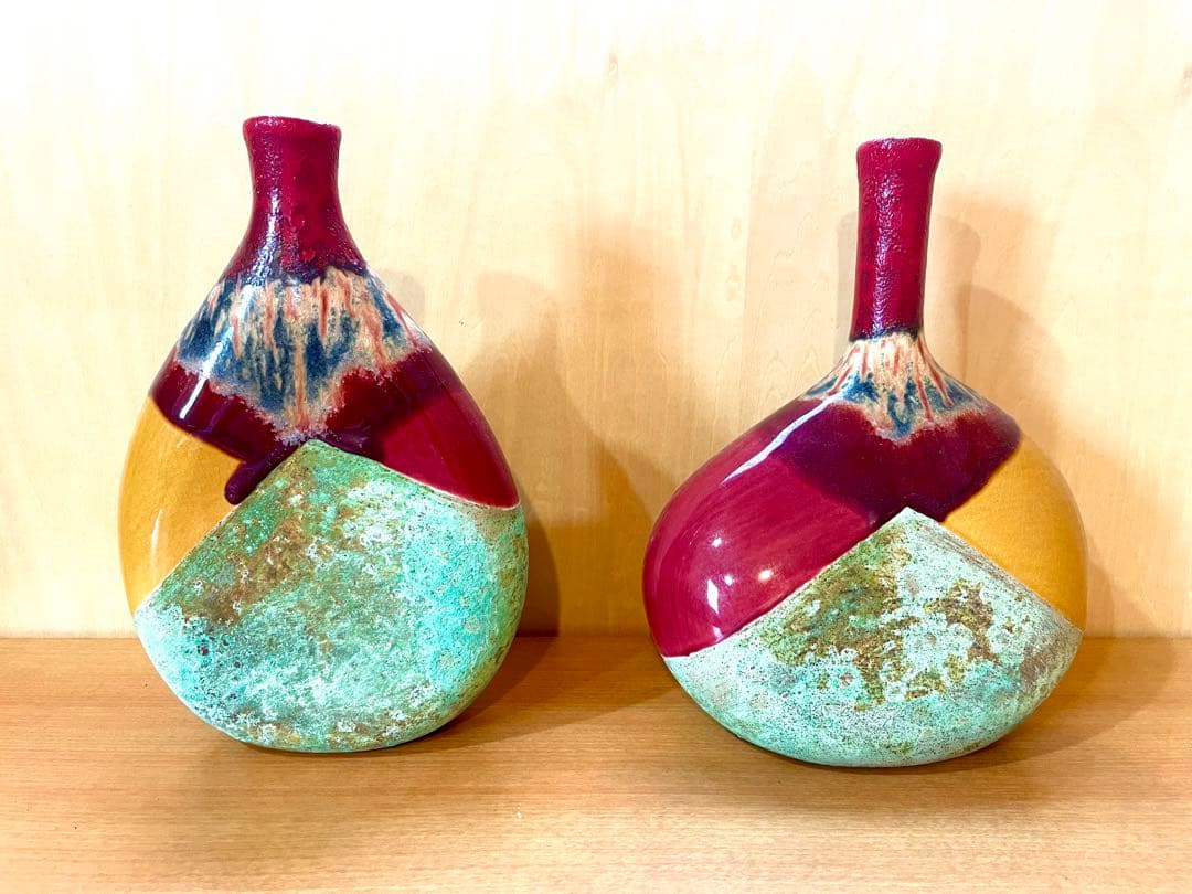 Ceramic Matters モダンアート フラワーベース　2個セット