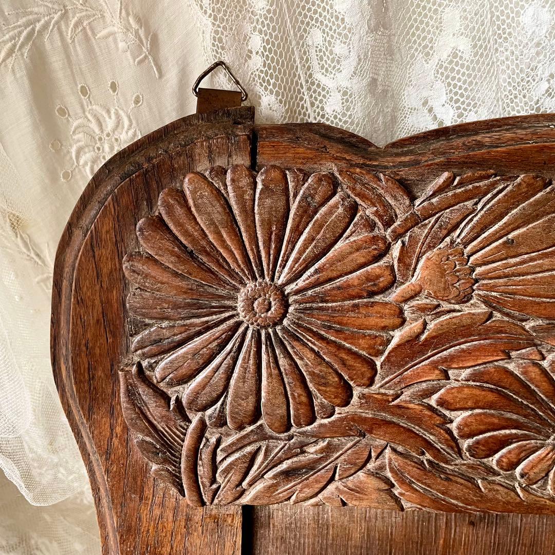 19世紀イギリスアンティーク壁掛け木製レターラック 家具シェルフ