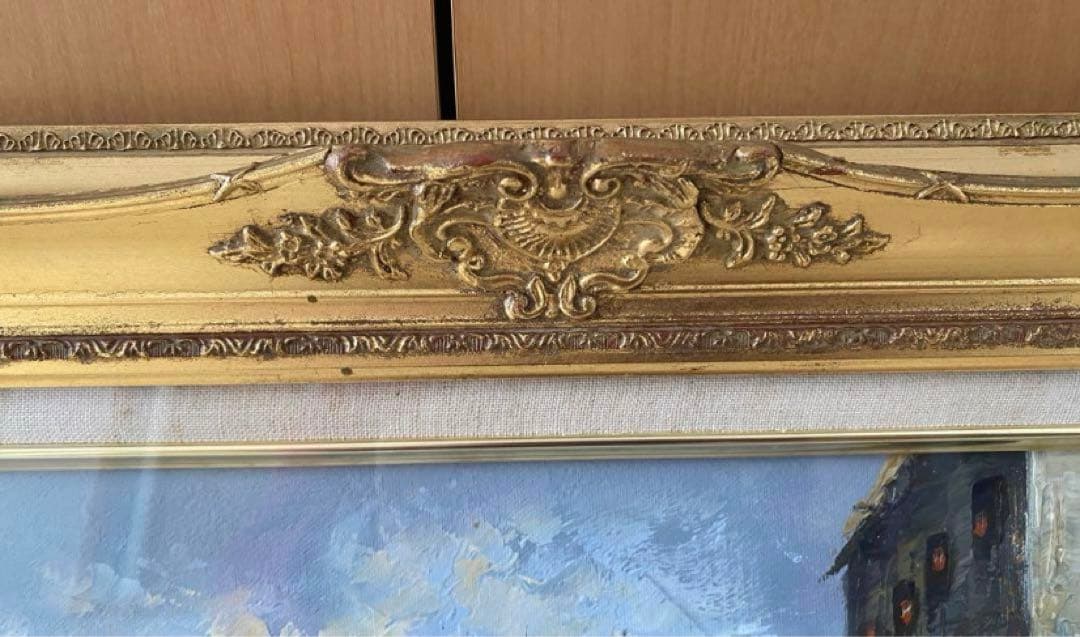 C.WINSONウィンソン作 油絵 「パリ・モンマルトルの丘」 サイン肉筆