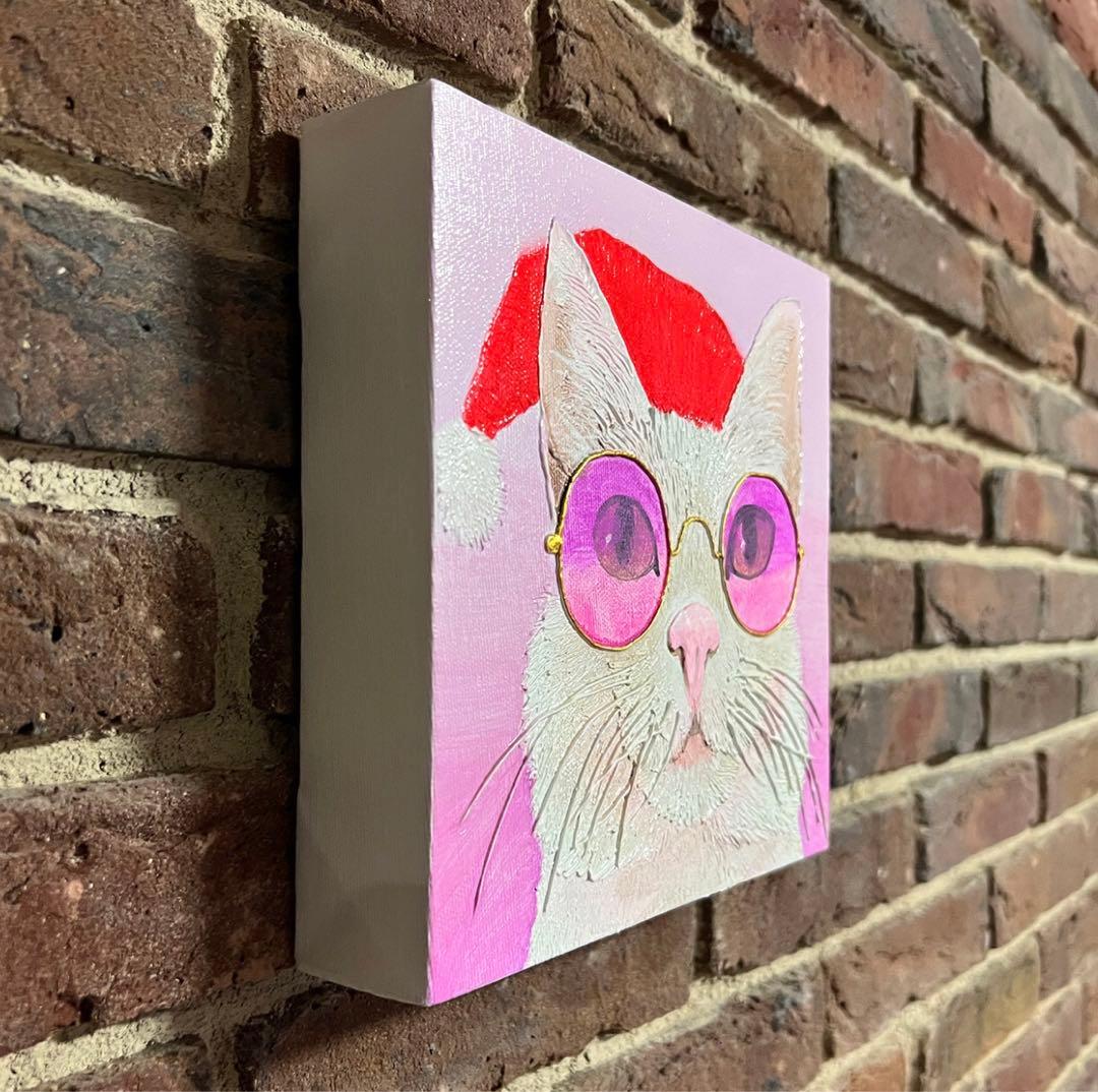 サンタネコ 油絵 アーティスト作品