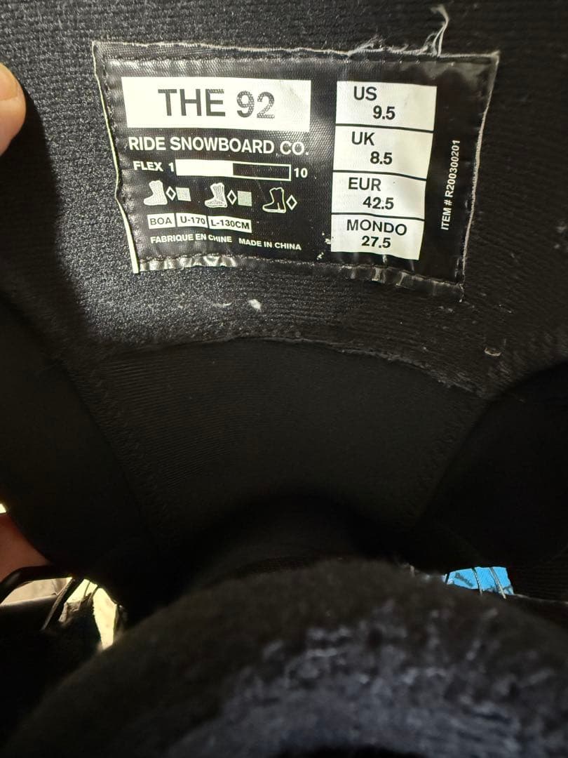 スノーボード RIDE THE92 27.5 USED