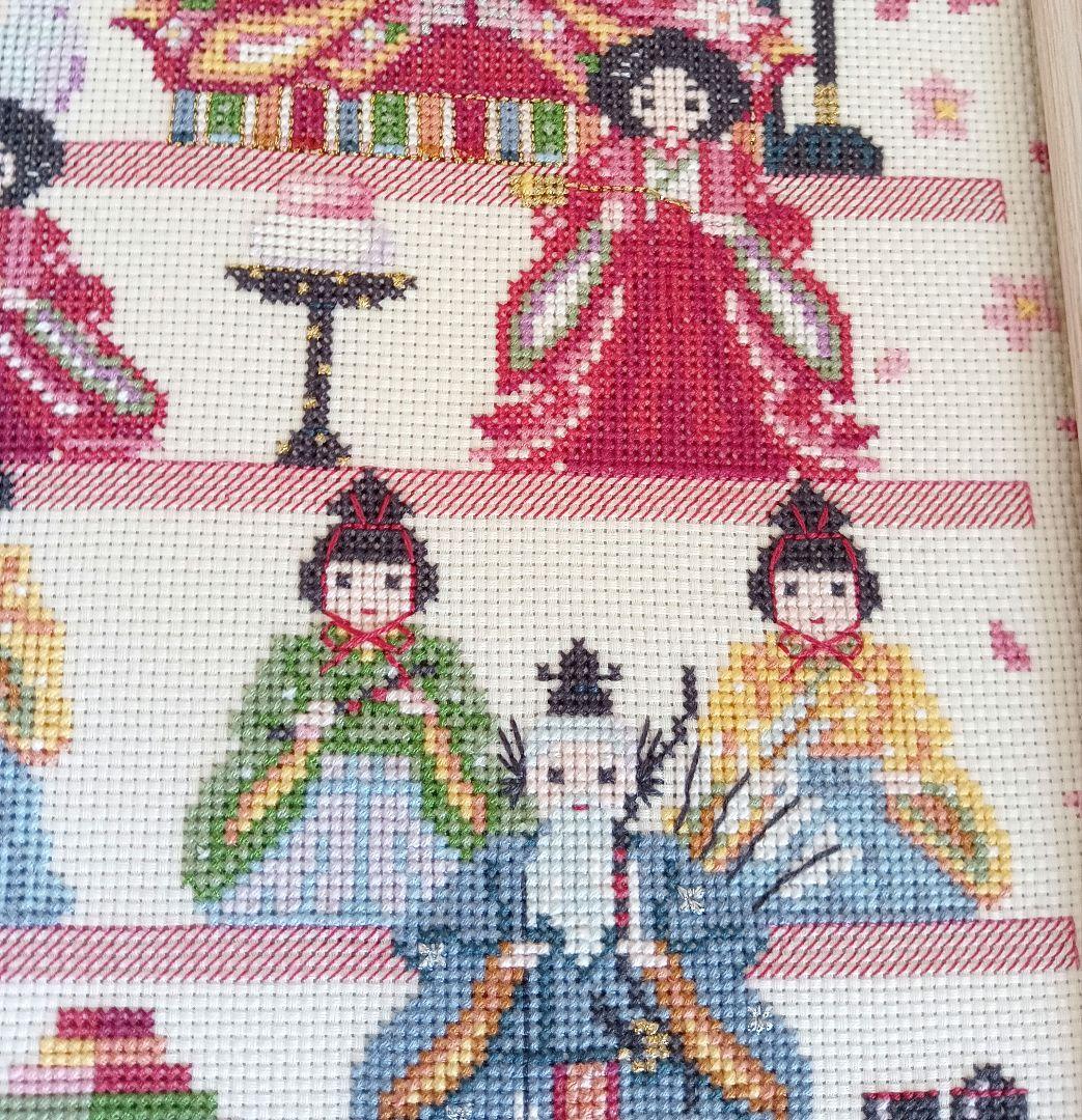 ぱんなちゃん　ホビーラホビーレクロスステッチ〈雛段飾り〉完成品