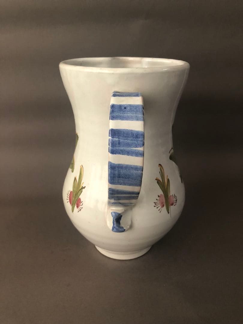 スペイン陶器 花柄のマニセス焼 水差し ピッチャー ウォーター ピッチャー