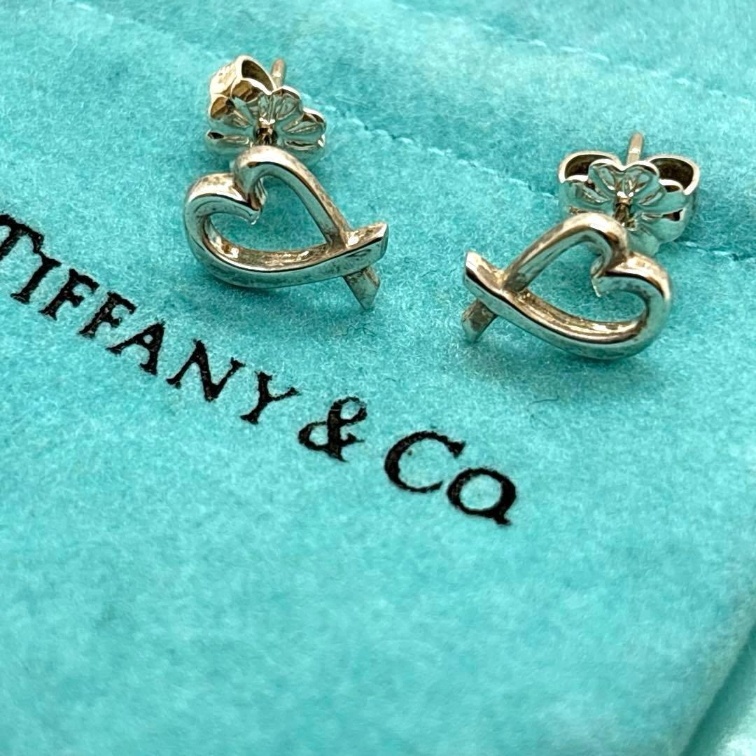 美品 ティファニー パロマピカソ ラビングハートピアス Ag925 シルバー