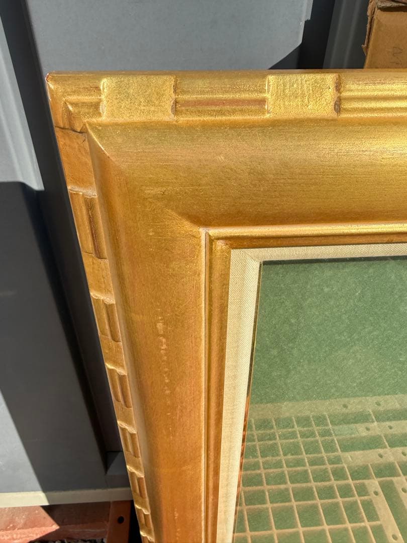 M20サイズ　 ゴールド木製油彩額縁 前面ガラス＆箱付き倉庫①1/5 送料込み