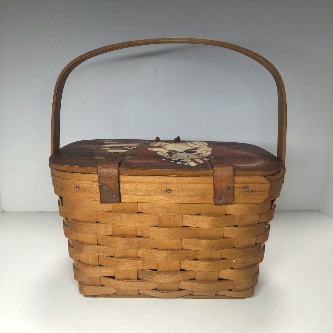 ロンガバーガー longaberger 小物入れ ヴィンテージ木製バスケット