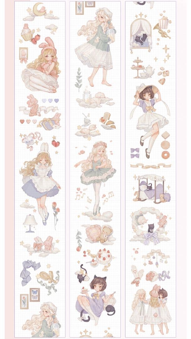 ✩再販✩J245＃小兎使(PET)喵啪叽切り売り海外人物マステ女の子