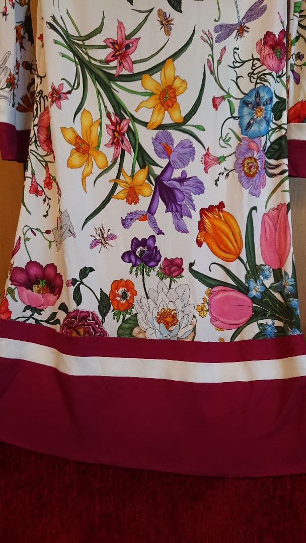 【タグ付き未使用】GUCCI グッチ 花柄レーヨンワンピース フローラ 総柄