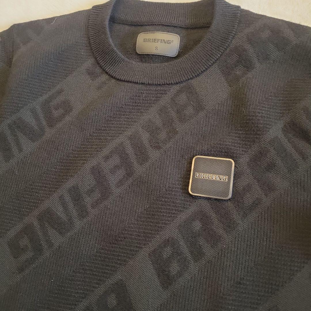冬ゴルフオススメ‼️あったかウール❤BRIEFING ブラックお洒落総柄ニット☆