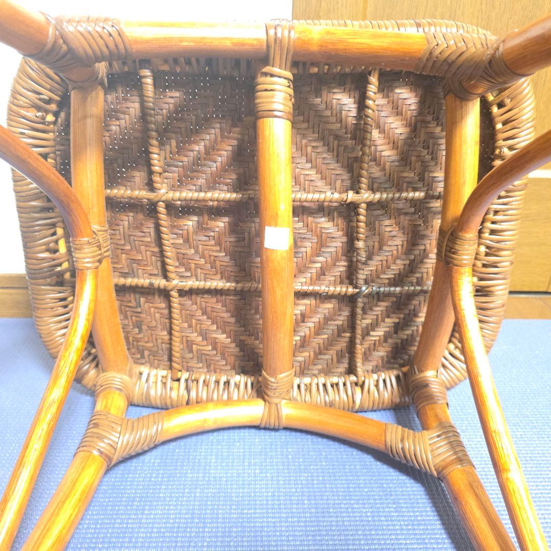 315】KAZAMA　カザマ　ラタン　スツール 籐 レトロ インテリア 椅子