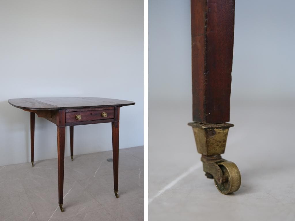 英国アンティーク木製ドロップリーフテーブル/バタフライ/ダイニング机(89-56