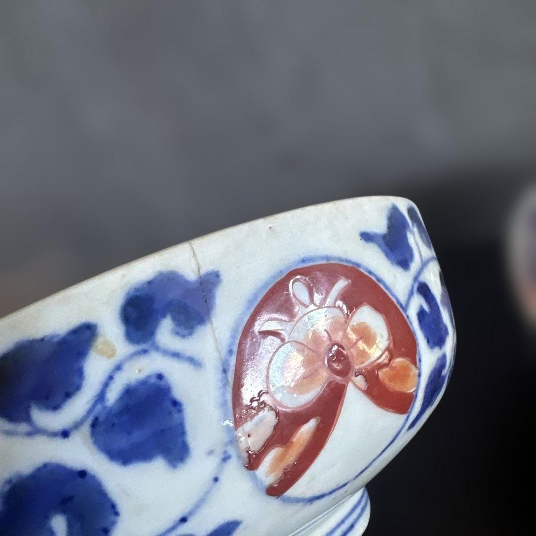 色絵陶器ボウル2点セット 難あり