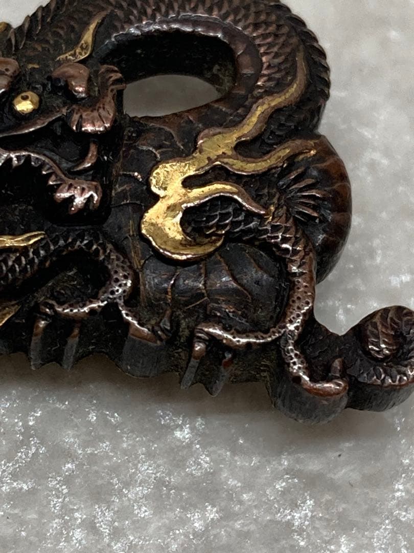 時代物 当時物 金工 帯留 龍 りゅう アンティーク