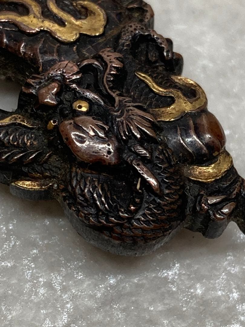 時代物 当時物 金工 帯留 龍 りゅう アンティーク