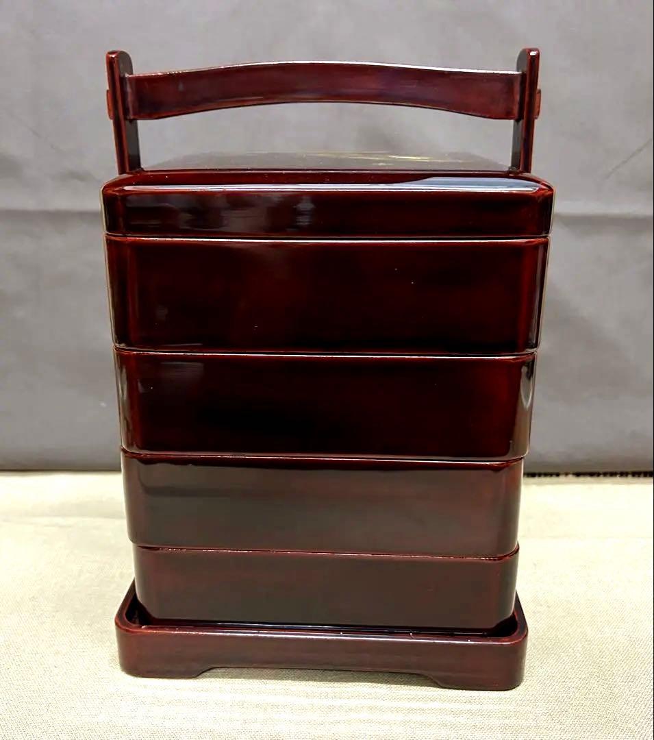 未使用/大特価❕会津塗/手付/四段重箱/1点 本漆塗＊本金＊沈金/和食器