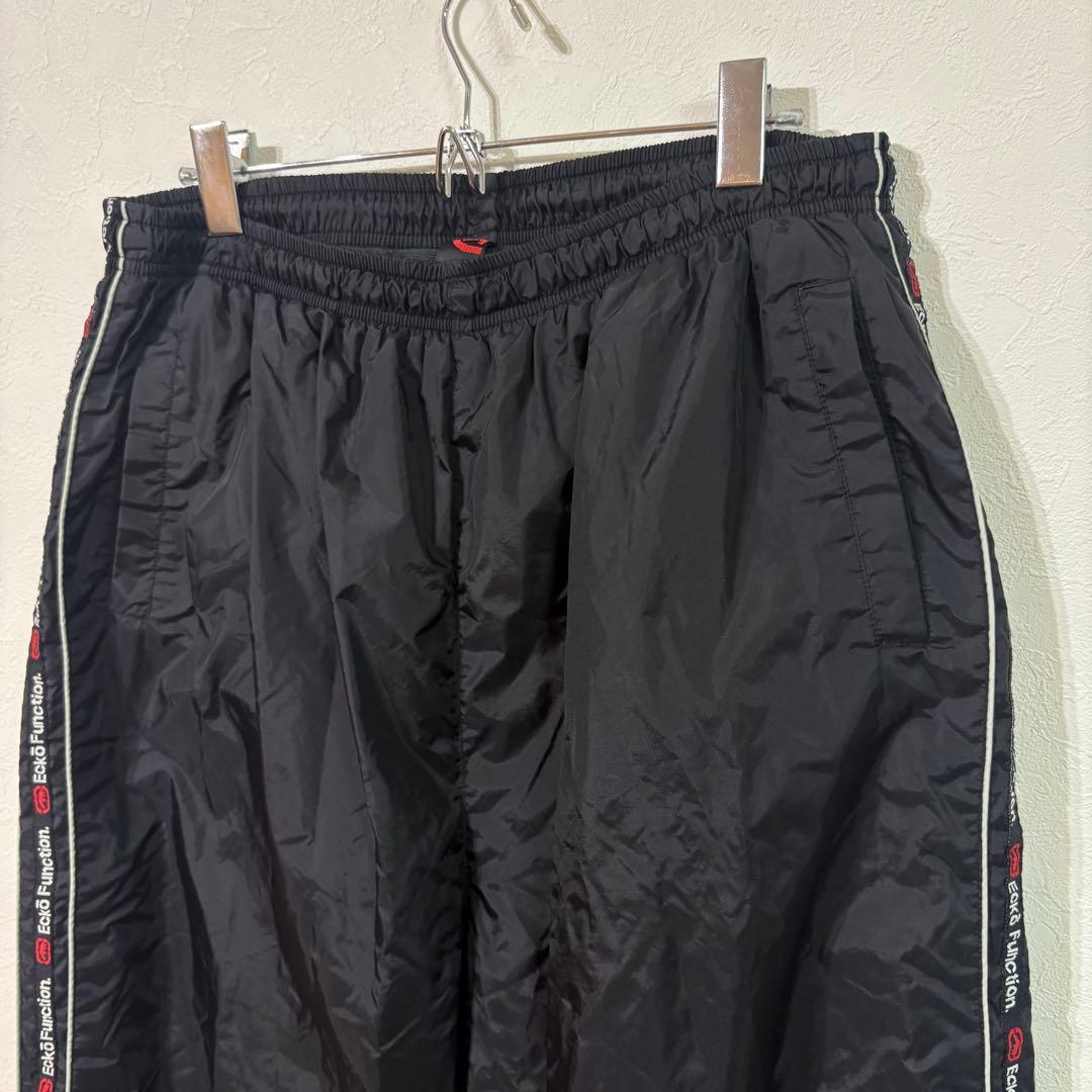 【ECKO UNLTD】ラインロゴ　ウインドブレーカー上下セット　メンズＸＬ　黒