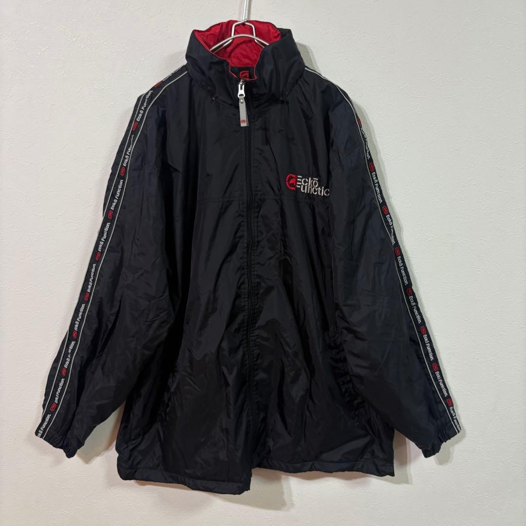 【ECKO UNLTD】ラインロゴ　ウインドブレーカー上下セット　メンズＸＬ　黒