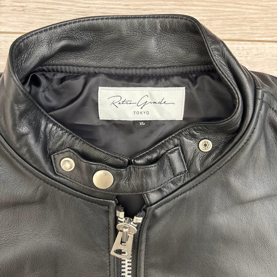 RETRO GRADE レトログレード ブラック 羊革 レザージャケット XL RETRO