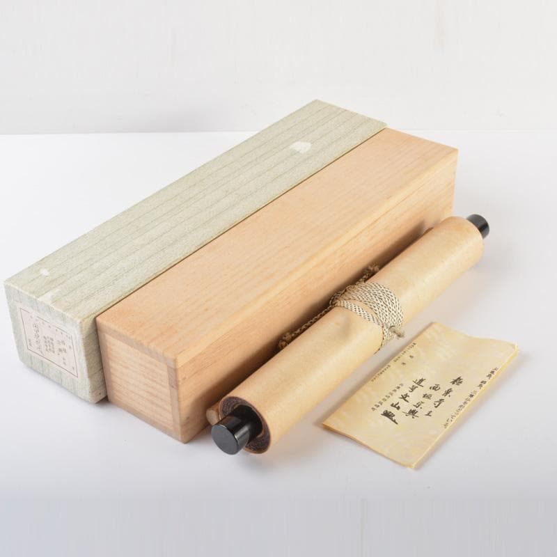 掛軸　前大徳　西垣宗興筆　一行書　「閑坐聴松風」　共箱　C　6341A