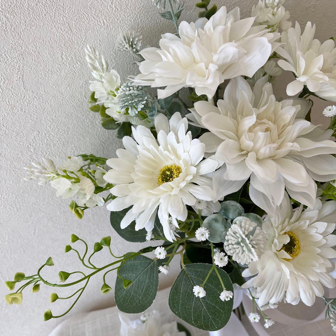 ウェディングブーケとブートニアのセット♡ダリアブーケ♡ガーベラブーケ♡前撮り♡