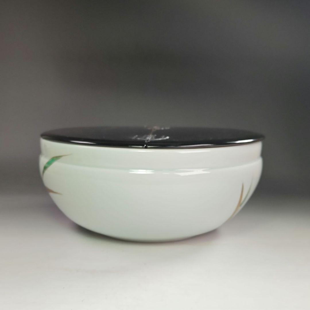 ウ245 水指『洞華造』『色絵芦 平水指 共箱』茶道具 塗蓋 - メルカリ