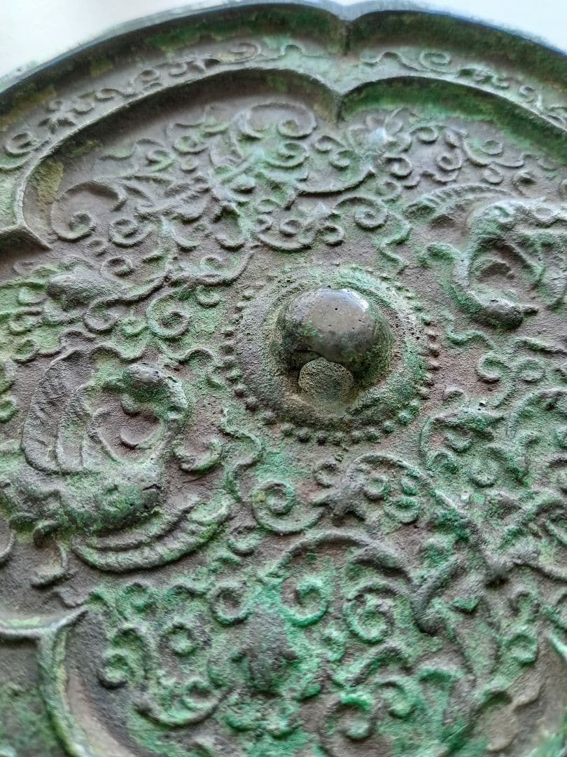 和鏡（古鏡）　瑞花鴛鴦五花鏡　平安時代