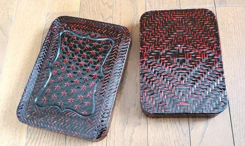 籃胎漆器 文箱 小物入れ らんたい漆器 文箱 福岡特産 井上籃胎 らん