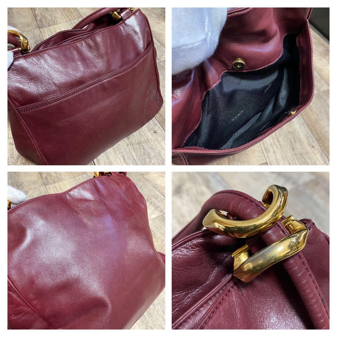 本物☆ロエベ アナグラム柄 ナッパレザー ワンショルダーバッグ ミニハンドバッグ