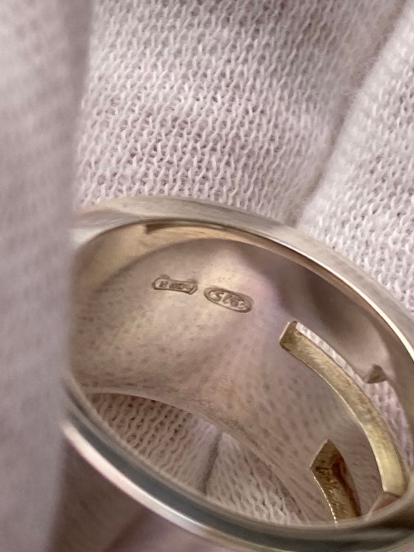 美品GUCCI グッチＧワイドリング １０号