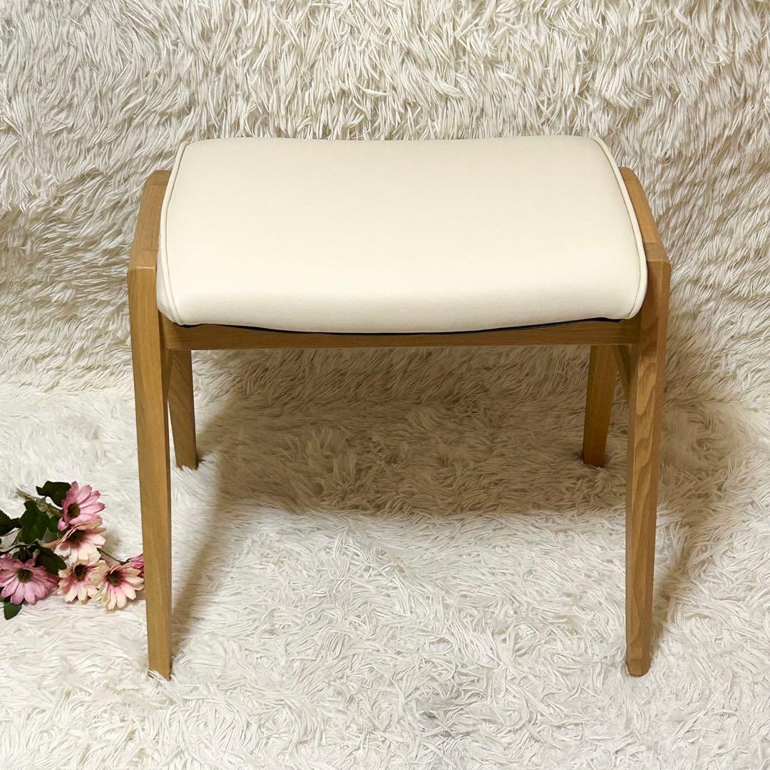 【美品】【2脚】ニトリ スツール ロレイン 3 白 黒 オットマン 椅子 チェア