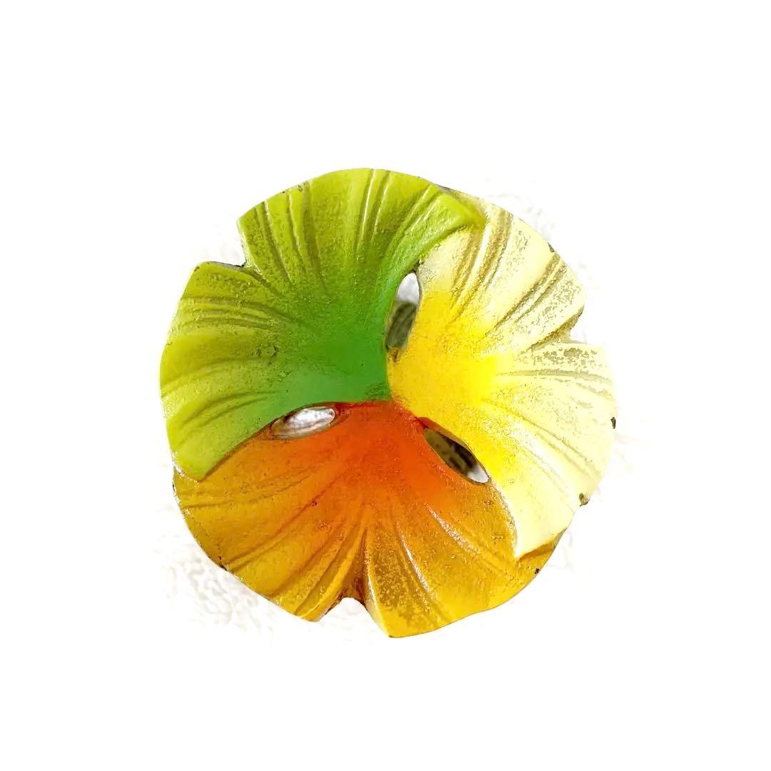 茶道具】唐銅 銀杏 蓋置