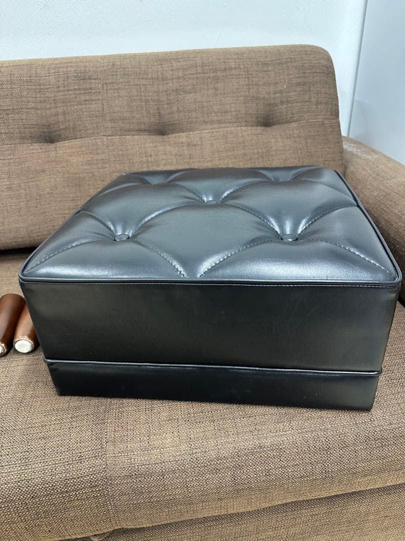 ④ 【美品】カリモク60 オットマン ブラック　レザー