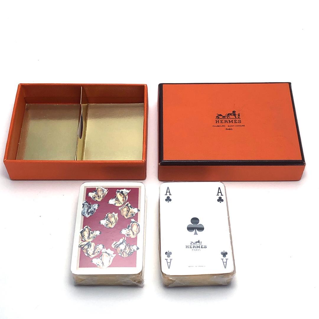 美品・箱付き・シュリンク】エルメス／ミニトランプ ドッグ 犬 柄