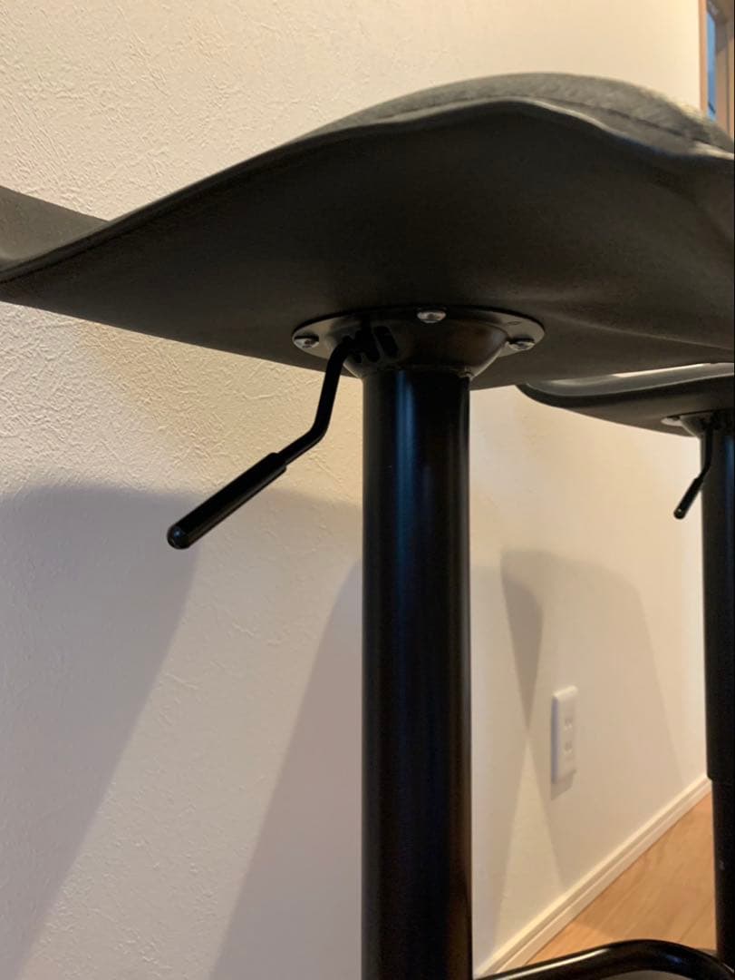 ブラック スツール 2脚セット 高さ調整可能