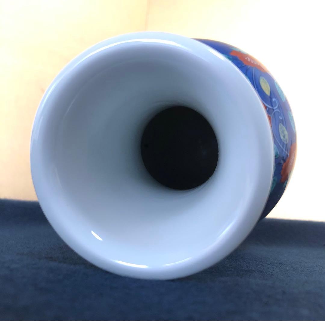 《R》色鍋島緑地紋 花絵 花瓶 十三代 今泉今衛門 合わせ箱 251204お3